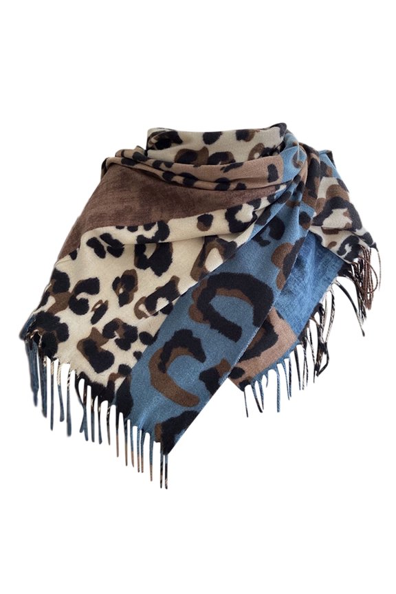 Women's Elegant Leopard Print Scarf - Soft & Warm Winter Scarf, Versatile for Fall & Winter 2024