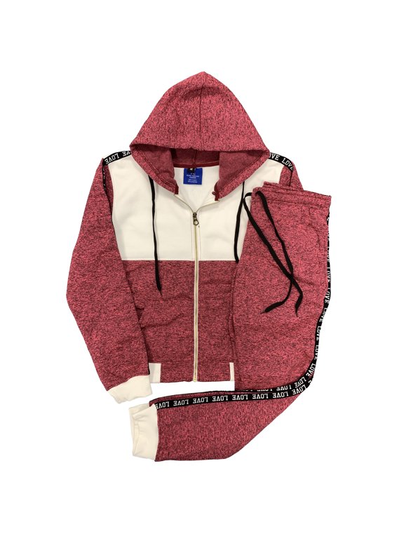 Women's Elegant Letter-Striped Colorblock Hoodie & Jogger Co-Ord Set