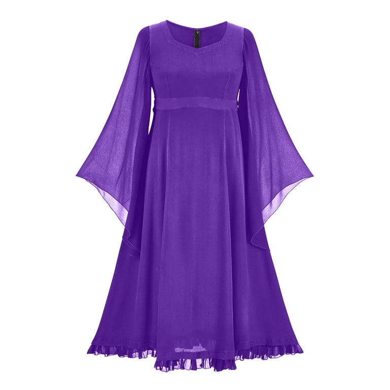 Bell Sleeve V Neck Printing High Waist Floral Dresses Bell Sleeve V Neck Printing High Waist Floral Dresses