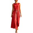 thumbnail image 1 of Women's Elegant Long Skirt for Formal Wear Matching Two Piece Outfit Set Red L, 1 of 5