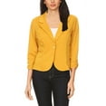 thumbnail image 1 of Women's Elegant Long Sleeve Blazer – Solid Button-Front Casual Style, 1 of 4