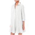 thumbnail image 1 of Women's Elegant Long Sleeve Shirt Dress Casual Ruffled Hem Flowy Comfortable Stylish Versatile Fashionable Trendy Outfit, 1 of 1