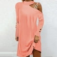 thumbnail image 1 of Women's Elegant Long Sleeve Short Dress Cold Shoulder Loose A Line Tunic Dresses Sleeveless Casual Dress Summer Dresses for Womens Long Dressy Maxi Dresses for Women Summer Dress Short Womens Casual, 1 of 7