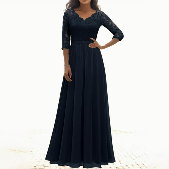 Women's Elegant Long Waist Sweater Dress with Lace Stitching Soft Comfortable Knit Casual Winter Fashion