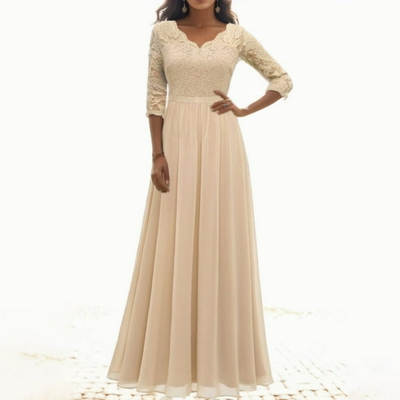 Women's Elegant Long Waist Sweater Dress with Lace Stitching Soft Comfortable Winter Knit Dress for Ladies