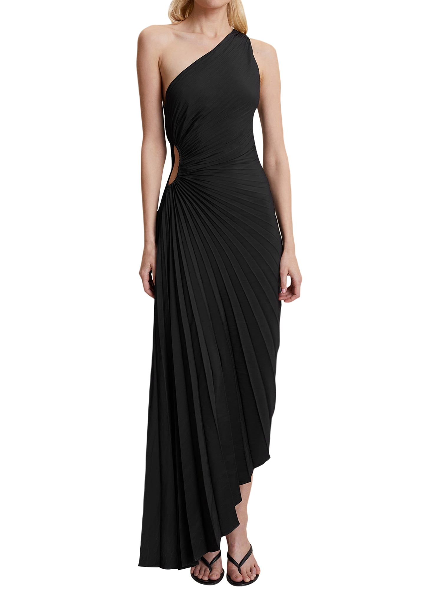 one shoulder cut out pleated dress orange one shoulder dress Blood Orange One Shoulder Cut Out Pleated Midi  Dress  AX Paris
