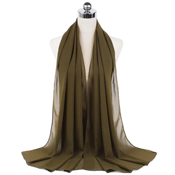 Women's Elegant Modest Bubble Chiffon Scarf Ramadan Soft Lightweight Hijab Bandana Headscarf