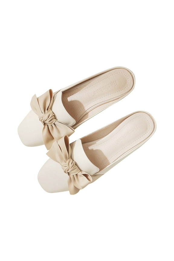 Women‘s Elegant Mules, Closed Toe Flat Slip-On Loafers with Backless Design, Chic for Business Casual, Summer Office, and Sophisticated Comfort Beige 39