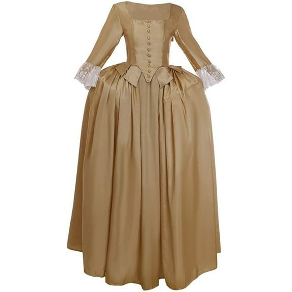 Women's Elegant  Musical Hamilton Elizabeth Schuyler Angelica Peggy Colonial Gown  Dress Historical Vintage Dress with Romantic Silhouette