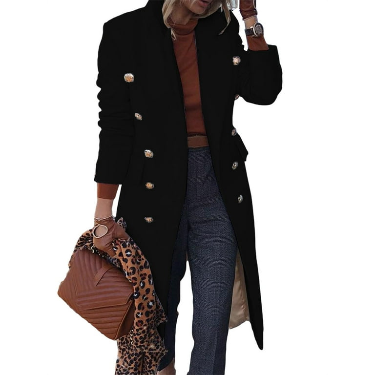 Womens peacoat top with fur hood