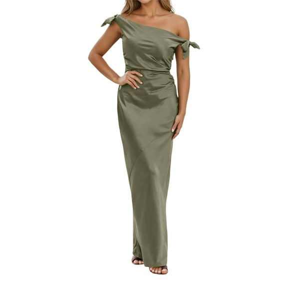 Women's Elegant Off Shoulder Bodycon Long Dress For Party Evening Gown Sexy Bandage Tight Midi Dress With Side Slit