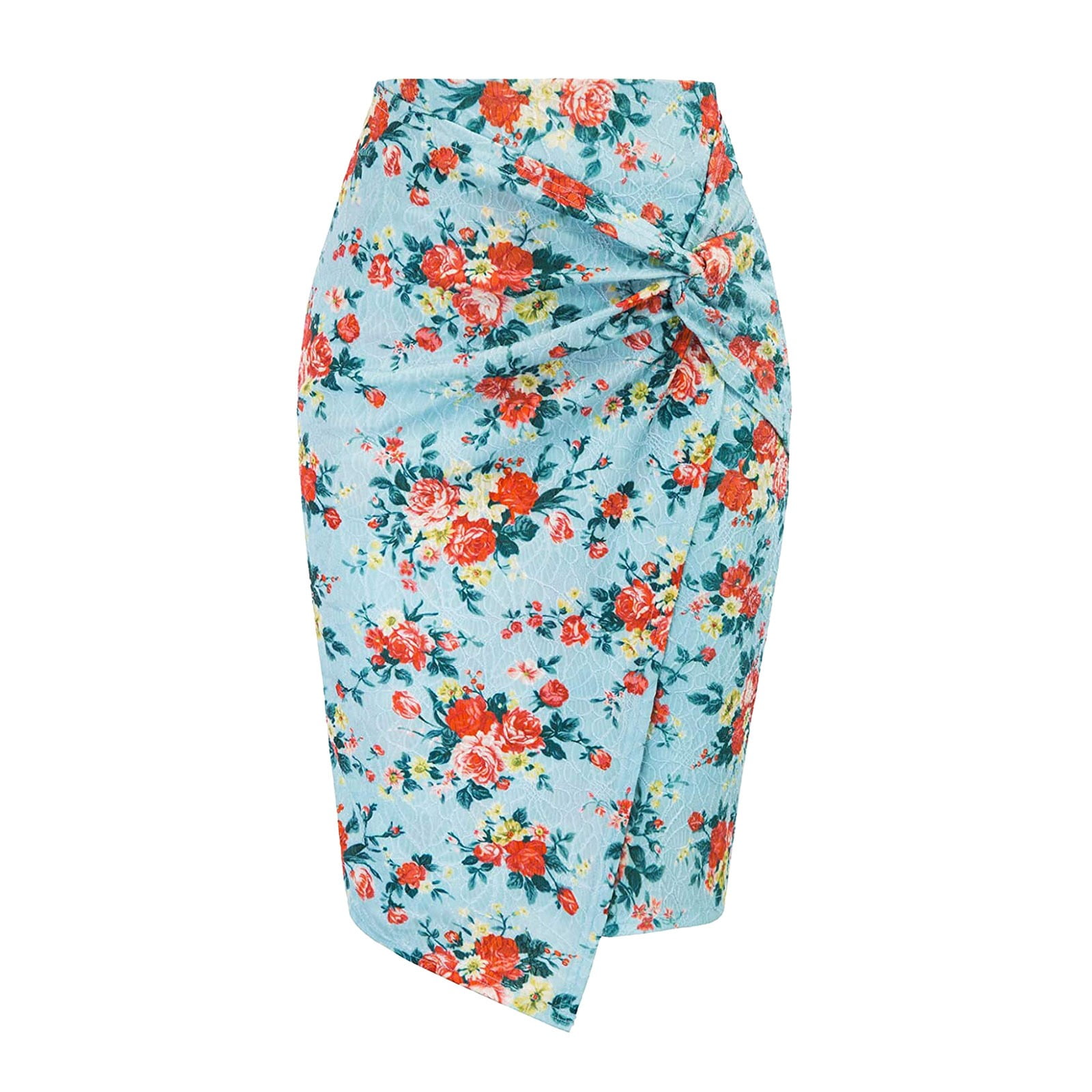 Women s Elegant Office Floral Prints Twisted Pencil Skirt Short Dressskirt for women skirt for women trendy skirt for women short skirt for wome Walmart