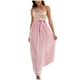 thumbnail image 1 of Women's Elegant One Shoulder Dresses Casual Loose Dress Sleeveless Sequin Dress Empire Waist Party Maxi Dresses Gown, 1 of 5