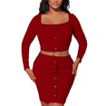 thumbnail image 1 of Women's Elegant One Shoulder Long Sleeve Skirt Suit Set for Holiday Party Wear and Daily Outfits, 1 of 2
