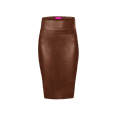 thumbnail image 1 of Women's Elegant Pencil Skirt (Brown Faux Leather, Large), 1 of 1