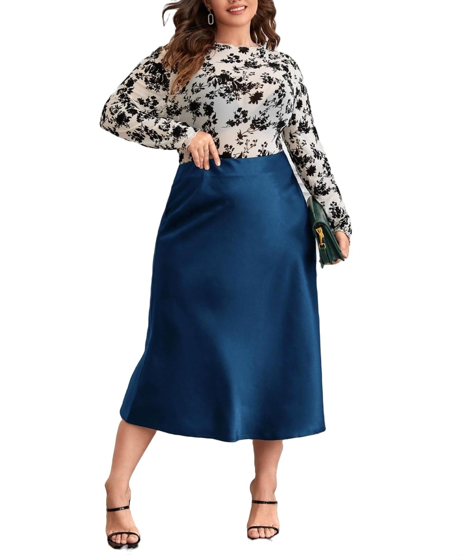 Plus size skirts blue cheap