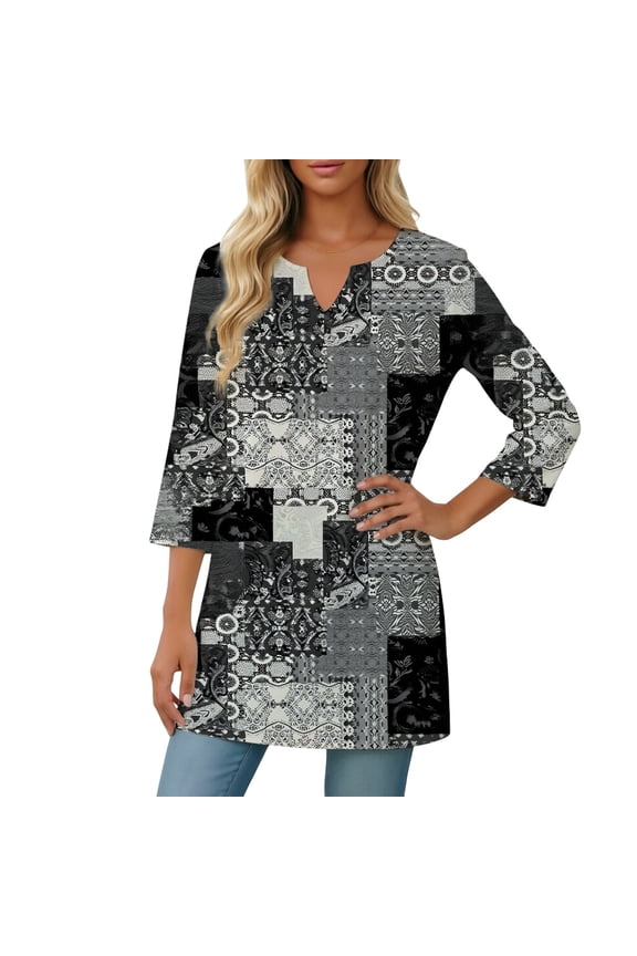 Women's Elegant Plus Size Floral Dress with Relaxed Fit and Statement Print for Casual Multicolour XXL