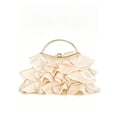 thumbnail image 1 of Women's Elegant Ruffle Evening Clutch Bag with Metal Handle, Floral Inspired Handbag for Wedding Party Prom, 1 of 7