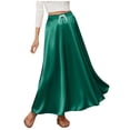 thumbnail image 1 of Women's Elegant Satin A-line Long Skirt Spring and Summer Loose Maxi Skirts High-waisted Solid Color Temperament Skirt Faldas, 1 of 6