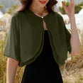 thumbnail image 1 of Women's Elegant Shawl Cardigan Silk Quilted Vest Thin Sleeve Jacket Wedding Cover Dress Beach Casual Lightweight Layer, 1 of 5