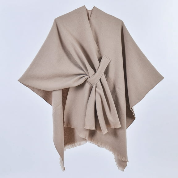 Women's Elegant Shawl Wraps Scarf Blanket Cape Soft Open Front Poncho Sweater for Spring Fall Winter Coffee