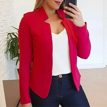 Women's Elegant Single Breasted Turn down Collar Coat with Pockets Business Suit Jacket for Women Slim Fit Blazer Jackets