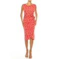 thumbnail image 1 of Women's Elegant Sleeveless Sheath Dress with Knife PleatsTulip Skirt Front Sash Detail, 1 of 5