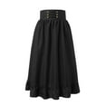 thumbnail image 1 of Women's Elegant Solid Color Pleated Skirt High Waist Zipper A-Line Festival Party Casual Wear Flowy Comfortable Stretch, 1 of 4