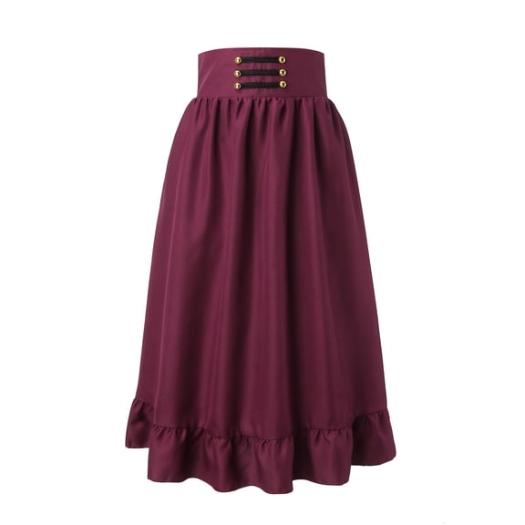 Women's Elegant Solid Color Pleated Skirt High Waist Zipper A-Line Festival Party Casual Wear Flowy Comfortable Stretch