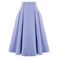 thumbnail image 1 of Women's Elegant Solid Pleated Skirt High Waist Flowy A-Line Midi Skirt Casual Comfortable Stretchy Fashion, 1 of 1