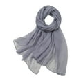thumbnail image 1 of Women's Elegant Summer Chiffon Scarf Lightweight Multicolor Solid Color Thin Silk Feeling Scarf By Yigetop Grey One Size, 1 of 3