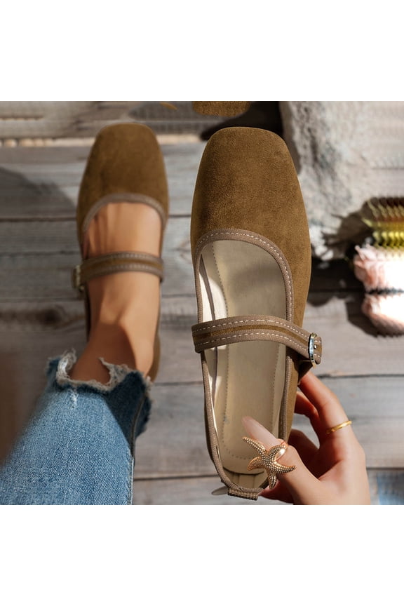 Women's Elegant Summer Shoes, Slip On Mary Jane Low Shoes, Flat Dance Shoes, Comfortable Casual Shoes, Work Pumps, Low Heel Sandals, Suede Loafers, Comfortable Dance Shoes Brown 6