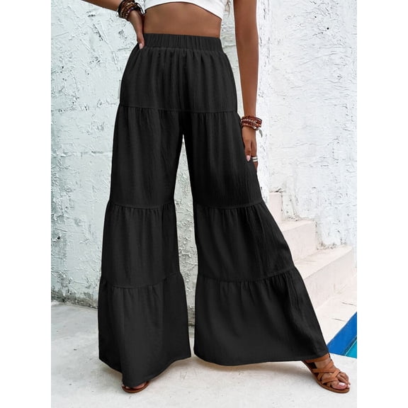Women's Elegant Textured Casual Comfortable Long Pants Fall Cloth For Women