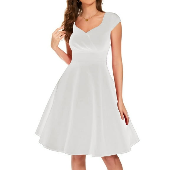 Women's Elegant V Neck Short Sleeve Waist A Line Dress Gown 16w Formal Long Lace Dresses for Women plus Size Dress Tops A Line Dresses plus Size Floral plus Size Dress Tie Dress plus Size Dress plus