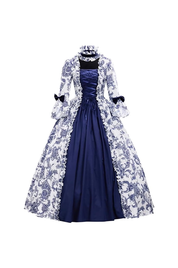 Women's Elegant Victorian-Inspired Rococo Gown - Historical Style Evening Dress