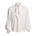 thumbnail image 1 of Women's Elegant Vintage Medieval Shirt Long Sleeve Steampunk Victorian Blouse Ruffle Lace Stand-Up Button Down Tops, 1 of 4