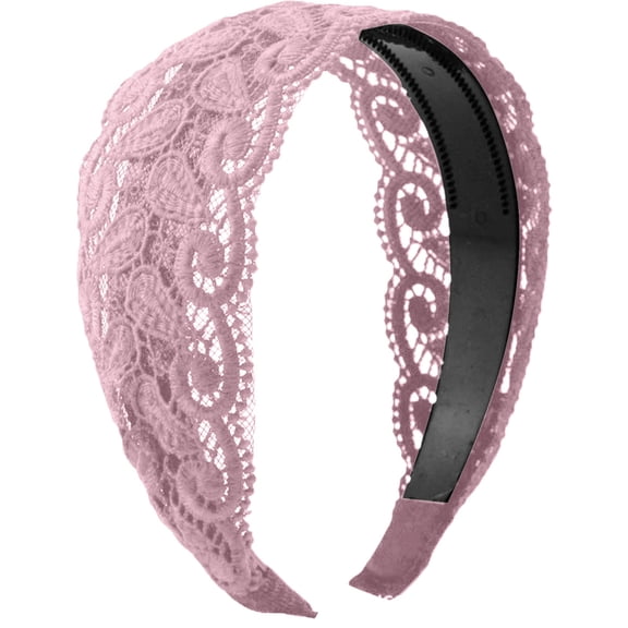 Women's Elegant Wide Lace Embroidery Headband Anti-slip with Teeth High Toughness Hair Accessories