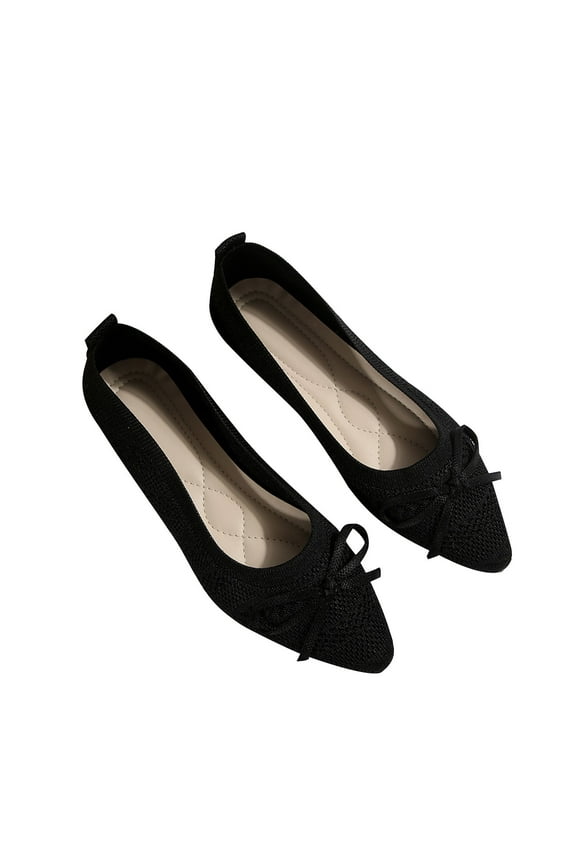 Women's Elegant Wide Width Pointed Toe Ballet Flats - Breathable Lining Formal Dress Shoes with Slip-Resistant Rubber Sole for Work & Evening Events