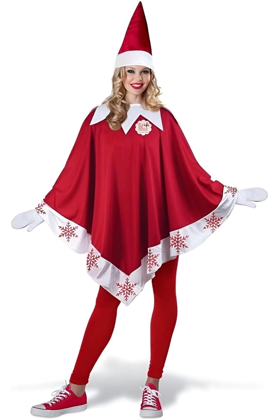Women's Elf on the Shelf Poncho Costume