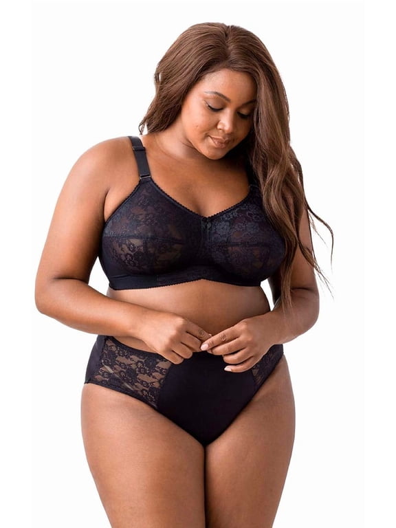 Women's Plus Size Make It Lace Softcup, Full Coverage Wire-Free, Style 1303 Black