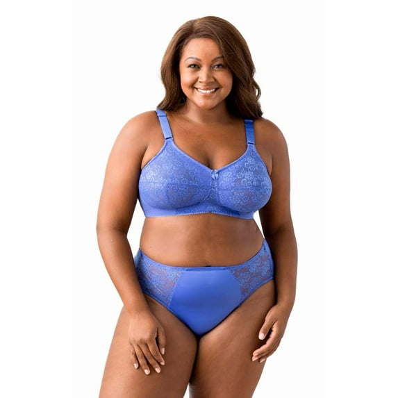 Elila Women's Plus Size Make It Lace Softcup, Full Coverage Wire-Free, Style 1303 Cobalt Blue