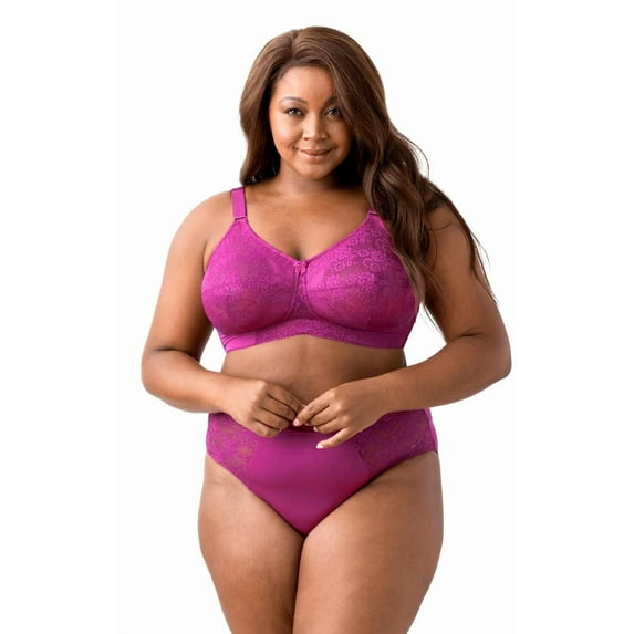 Elila Women's Plus Size Make It Lace Softcup, Full Coverage Wire-Free, Style 1303 Fuchsia