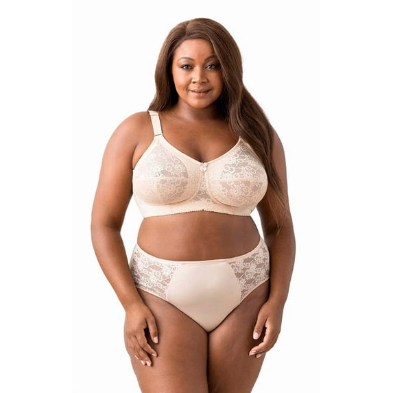 Elila Women's Plus Size Make It Lace Softcup, Full Coverage Wire-Free, Style 1303 Beige