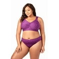 thumbnail image 1 of Elila Women&rsquo;s Plus Size Super Curves Jacquard Softcup Bra, Full Coverage Wire-Free Firm Support, Style 1305 Aubergine, 1 of 10