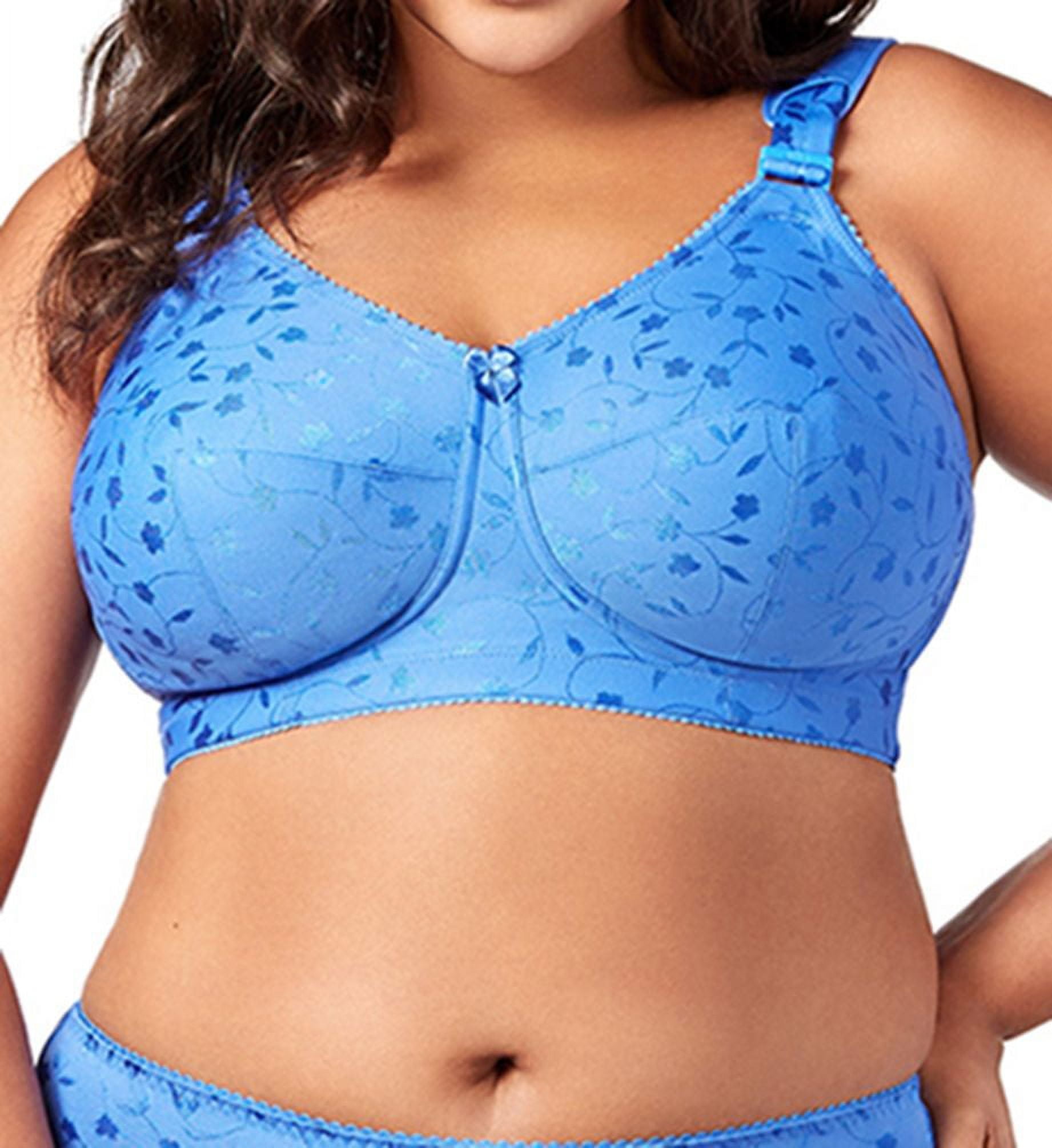 Women's Elila 1305 Jacquard Wireless Softcup Bra with Cushion Straps  (Cobalt Blue 52N)