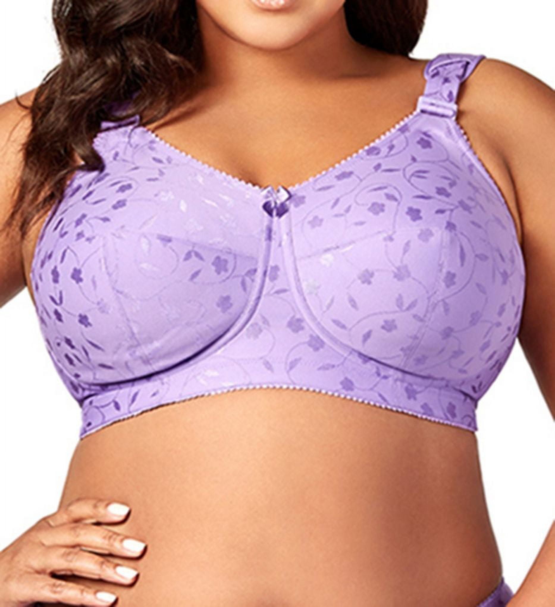 Women's Elila 1305 Jacquard Wireless Softcup Bra with Cushion Straps (Lilac  34N)