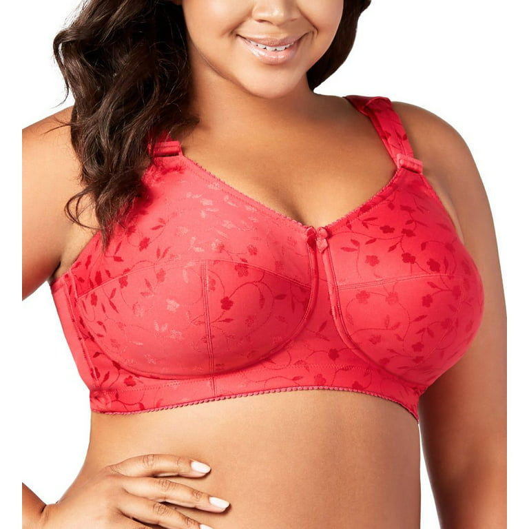 Women's Elila 1305 Jacquard Wireless Softcup Bra with Cushion Straps (Red  52M) 