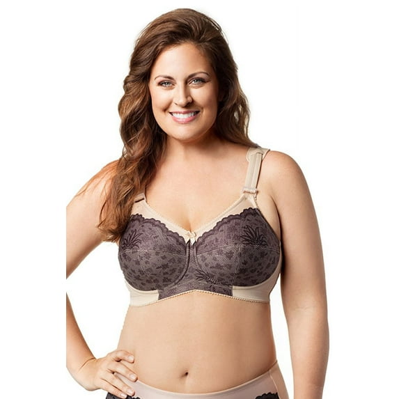 Women's Elila 1505 Full Coverage Soft Cup Bra (Black Lace/Nude 48N)