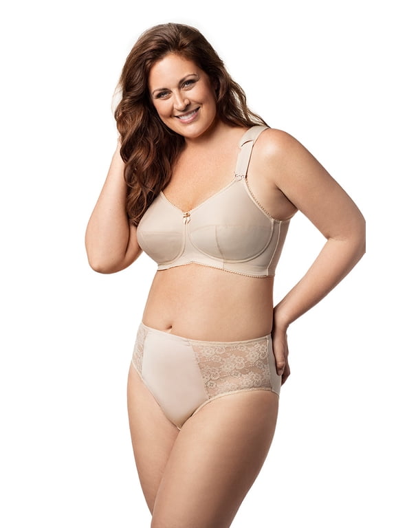 Women's Plus Size Simple Curves Softcup Bra, Full Coverage Wire-Free, Style 1505 Beige