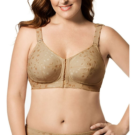 Elila Womens Lexington Jacquard Front-Close Wire-Free Bra Style-1515